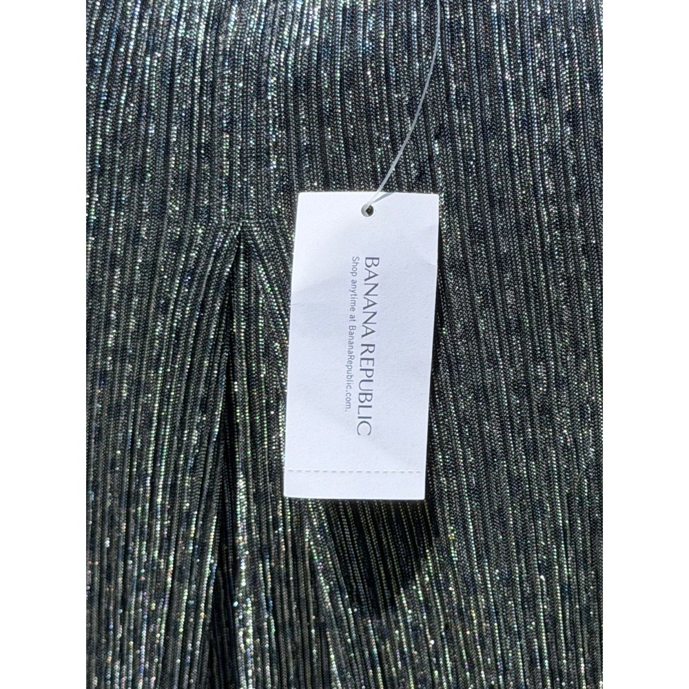 NEW Banana Republic Silver Glam Shimmer Metallic Going Out Tank Top Women's‎ M - Picture 8 of 13